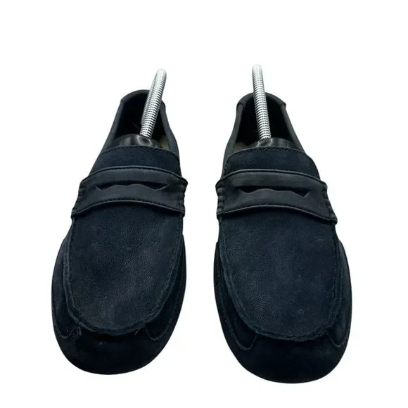 UGG Henrick Men’s Blue Leather Driving Loafers Size 9 US Slip-On Comfort Shoes - Picture 3 of 9